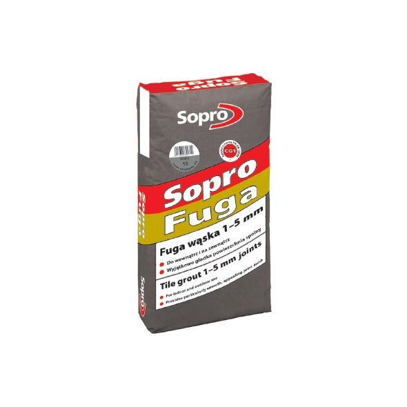 SOPRO fuga wąska 1-5 mm, betonowo-szary, 25 kg